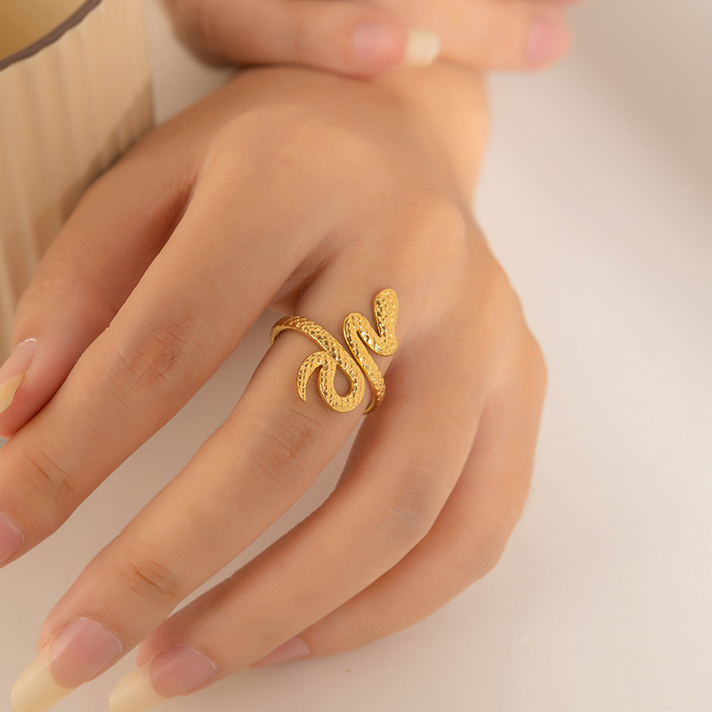 Titanium Steel Geometric Twist Ring for Women